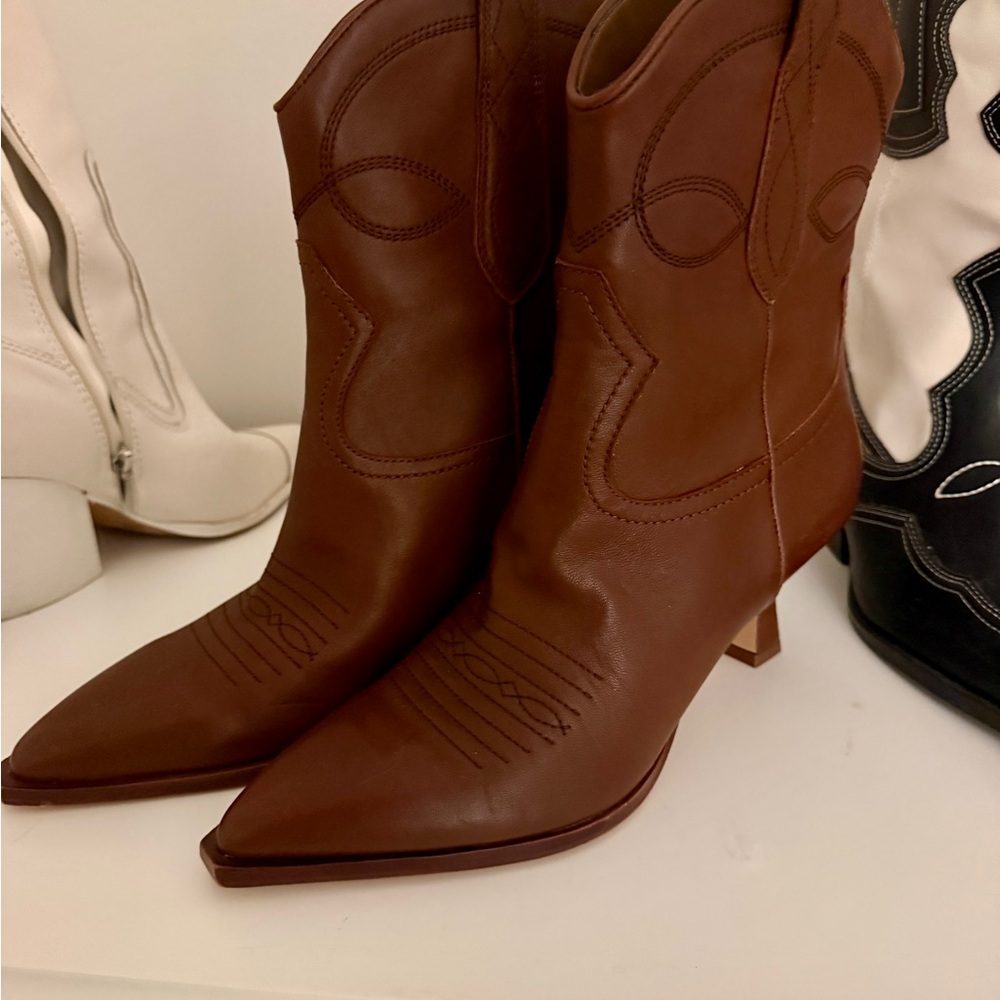 Brown Leather Western Boots